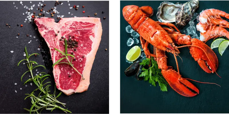 alimente care conțin fier: carne și crustacee